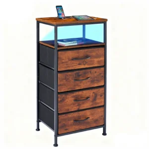 JHK Corner Table Cabinet with USB/Type-C Ports