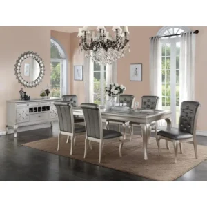 Glass Dining Table Set w/6 Side Chairs