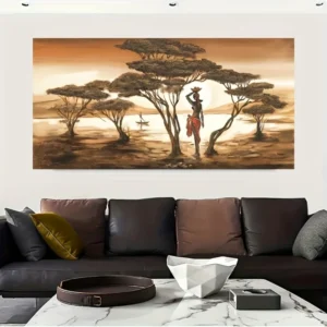 African sunset abstract wall art